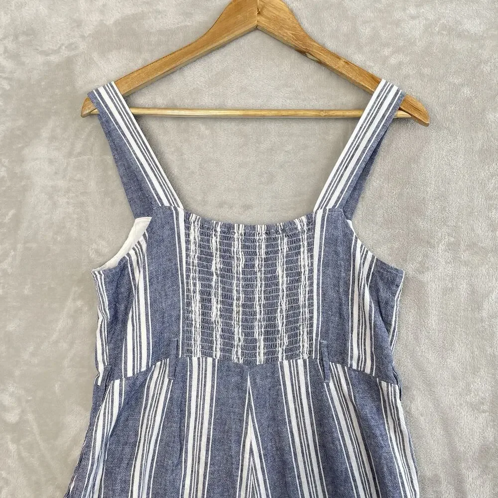 Rails Kyra Seaport Stripe Linen Blend Jumpsuit Large Quiet Luxury Summer Resort - Picture 8 of 16